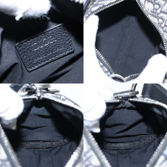 DIOR Trotter Canvas Oblique Shoulder Bag Blue - Picture 12 of 14